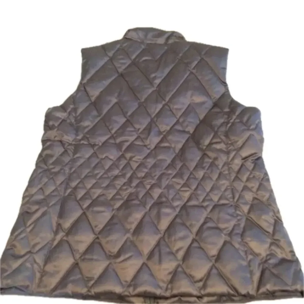 LANDS' END Goosedown Bronze Metallic Quilted Puffer Vest Size XS